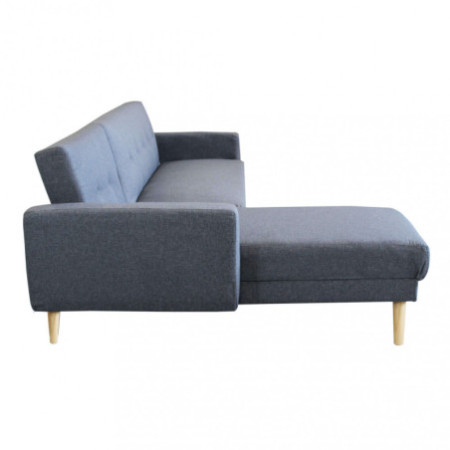 Divano con Penisola Letto GRIGIO SCURO MELANGE in metallo e legno