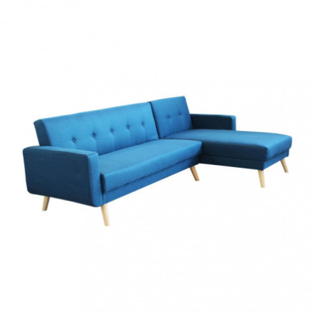 Divano con Penisola Letto BLU MELANGE struttura in metallo e legno