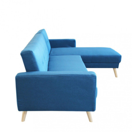 Divano con Penisola Letto BLU MELANGE struttura in metallo e legno