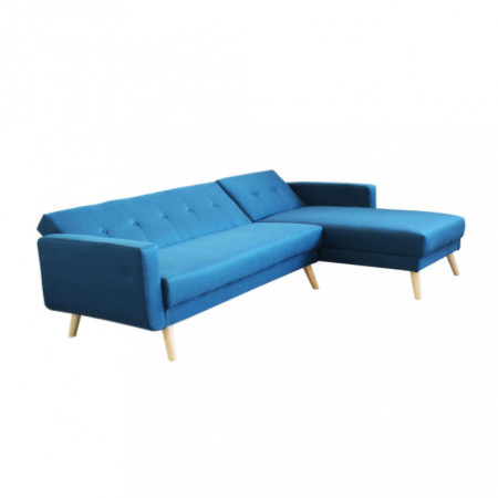 Divano con Penisola Letto BLU MELANGE struttura in metallo e legno