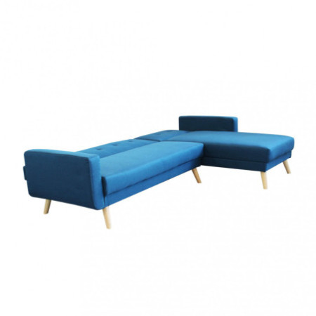 Divano con Penisola Letto BLU MELANGE struttura in metallo e legno