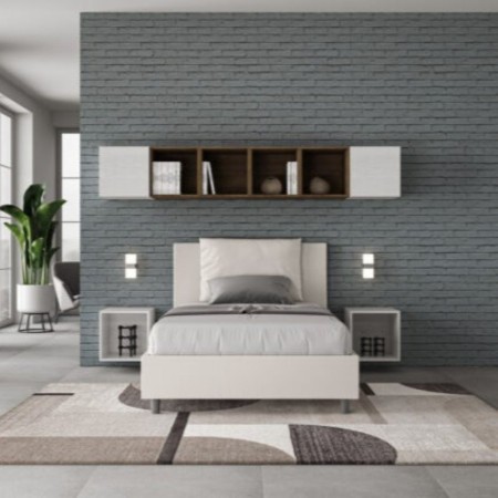 Letto una piazza e mezza similpelle Antea 120×190