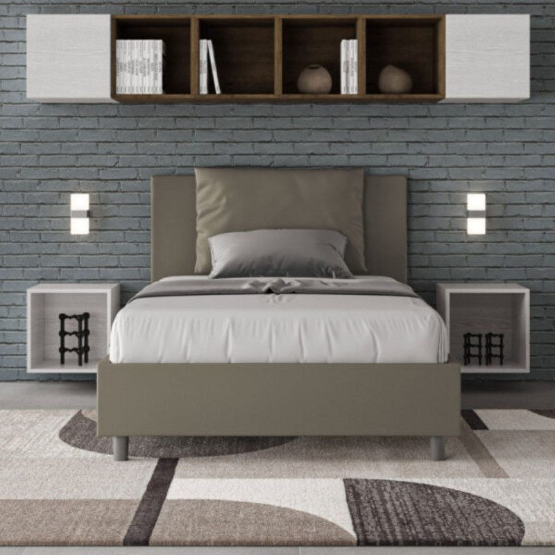 Letto una piazza e mezza similpelle Antea 120×190 Letto una piazza e mezza similpelle Antea 120×190