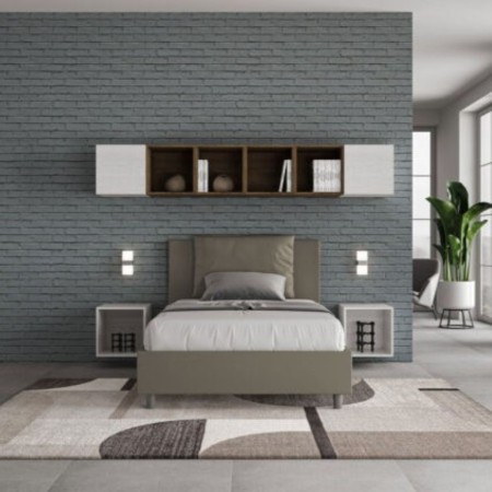 Letto una piazza e mezza similpelle Antea 120×190