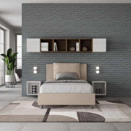 Letto una piazza e mezza similpelle Antea 120×190