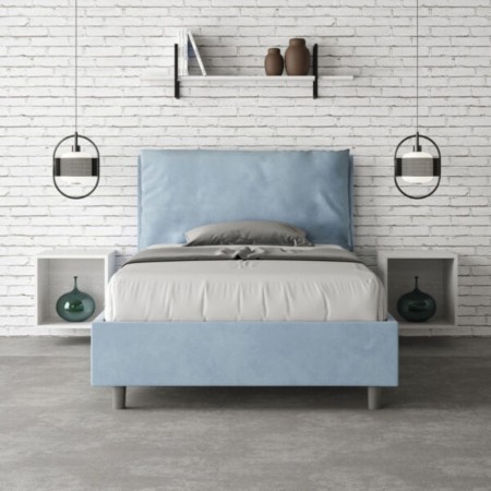 Letto una piazza e mezza microfibra Antea con cuscino largo 120×190