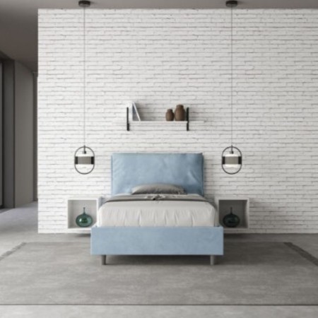 Letto una piazza e mezza microfibra Antea con cuscino largo 120×190