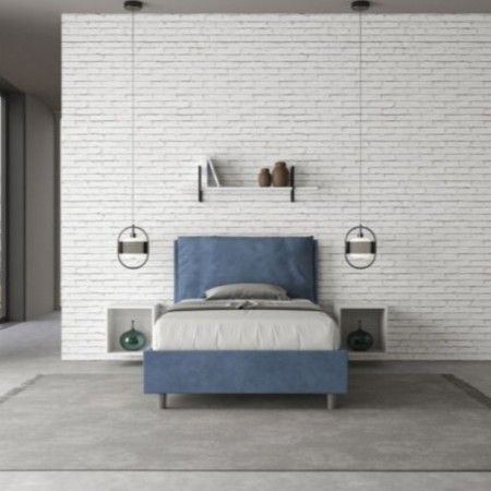 Letto una piazza e mezza microfibra Antea con cuscino largo 120×190