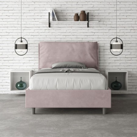 Letto una piazza e mezza microfibra Antea con cuscino largo 120×190