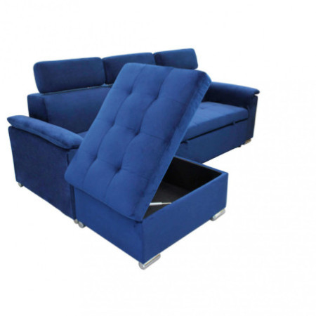 Divano con Penisola Letto BLU struttura in metallo e legno