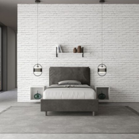 Letto una piazza e mezza microfibra Antea con cuscino largo 120×190