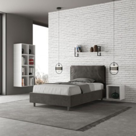 Letto una piazza e mezza microfibra Antea con cuscino largo 120×190