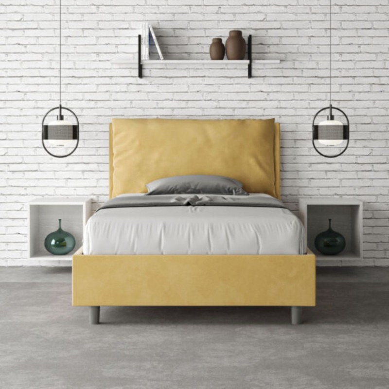 Letto una piazza e mezza microfibra Antea con cuscino largo 120×190