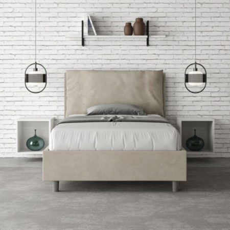 Letto una piazza e mezza microfibra Antea con cuscino largo 120×190