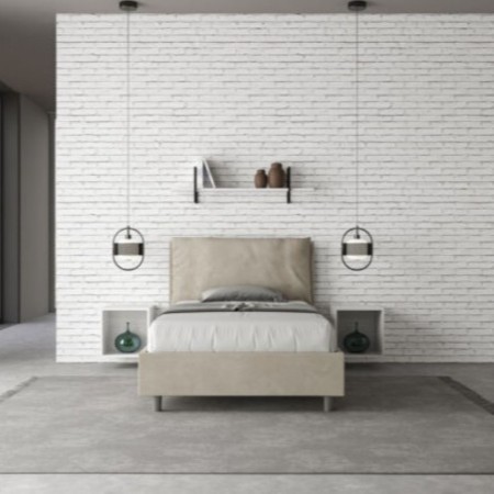 Letto una piazza e mezza microfibra Antea con cuscino largo 120×190