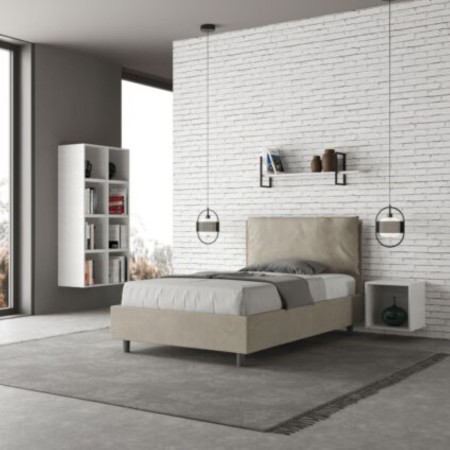 Letto una piazza e mezza microfibra Antea con cuscino largo 120×190