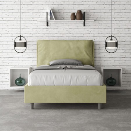 Letto una piazza e mezza microfibra Antea con cuscino largo 120×190