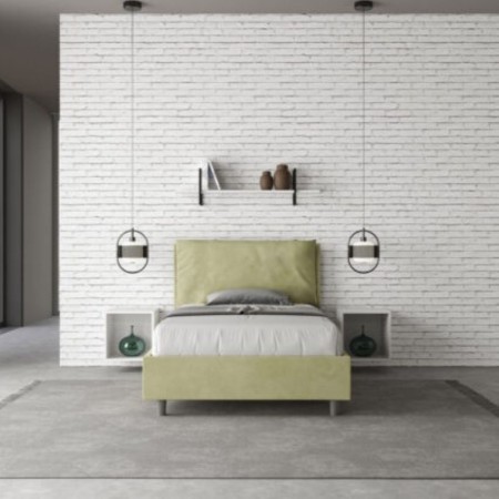 Letto una piazza e mezza microfibra Antea con cuscino largo 120×190