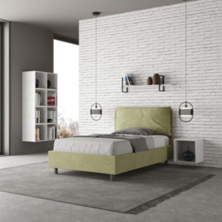 Letto una piazza e mezza microfibra Antea con cuscino largo 120×190