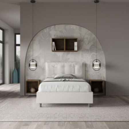 Letto una piazza e mezza similpelle Annalisa con cuscino largo 120×190