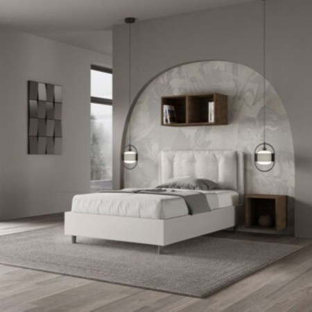 Letto una piazza e mezza similpelle Annalisa con cuscino largo 120×190
