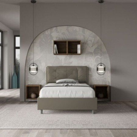 Letto una piazza e mezza similpelle Annalisa con cuscino largo 120×190