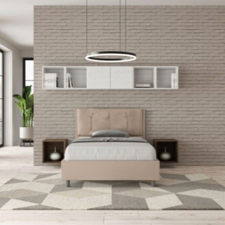 Letto una piazza e mezza similpelle Annalisa con cuscino largo 120×190