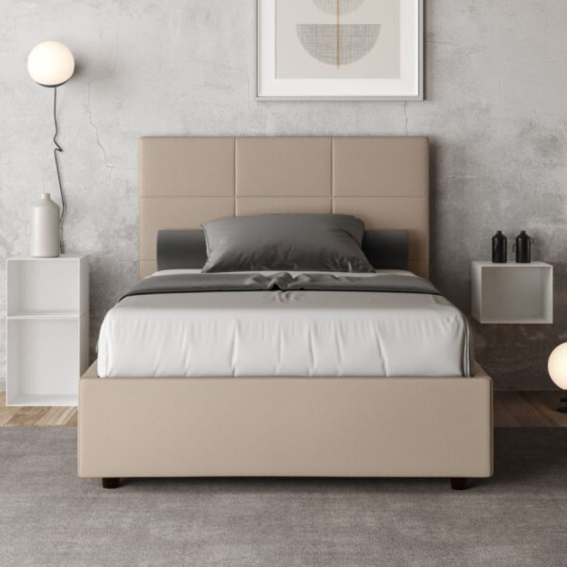 Letto una piazza e mezza similpelle Mika 120×190