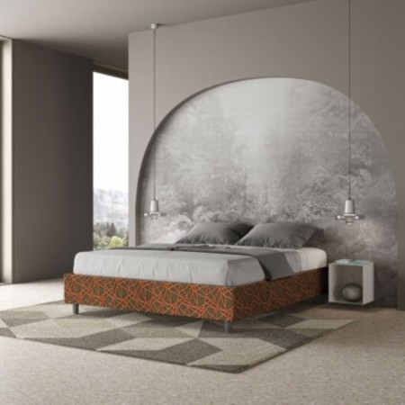 Letto Matrimoniale tessuto Azelia 160×190