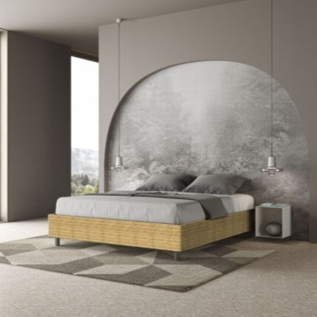 Letto Matrimoniale tessuto Azelia 160×190