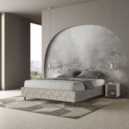 Letto Matrimoniale tessuto Azelia 160×190