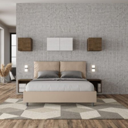 Letto Matrimoniale similpelle Antea 160x190 cm