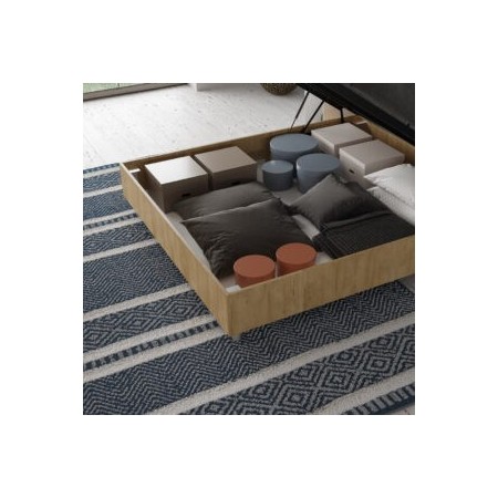 Letto matrimoniale contenitore testata inclinata bianco frassino Demas