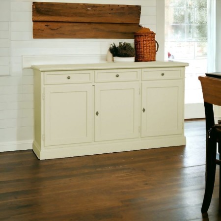 Credenza in legno  Avorio con con 3 ante e 3 cassetti per Arredi Elega