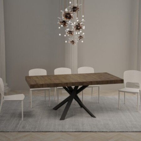 Tavolo allungabile Clerk Premium noce gambe antracite 90/194x90 cm