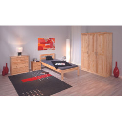 Armadio Versatile in Legno Massello con Tre Ante e Spazi Organizzati