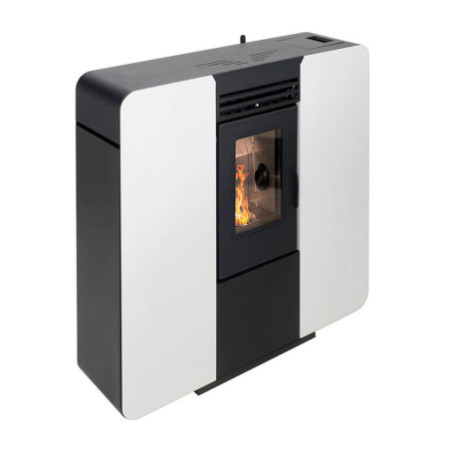 Stufa a pellet Euro Alpi ORTIGARA CANALIZZATA 4 USCITE 7,25 kW Colore Bianco