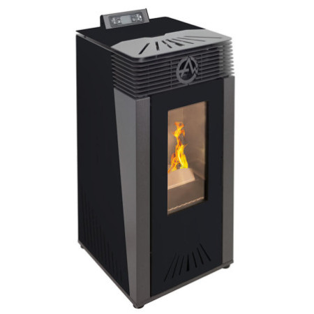 Stufa a pellet Euro Alpi ROSA CANALIZZATA 2 USCITE 11,03 kW Colore Nera
