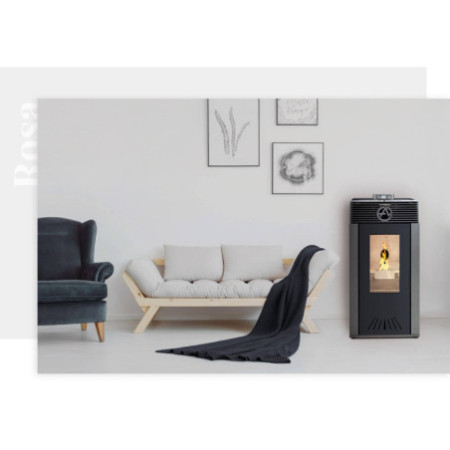 Stufa a pellet Euro Alpi PERALBA CANALIZZATA 2 USCITE 13,18 kW Colore Marrone