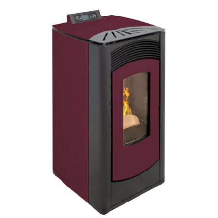 Stufa a pellet Euro Alpi CRISTALLO CANALIZZATA 2 USCITE 11,03 kW Colore Bordeaux