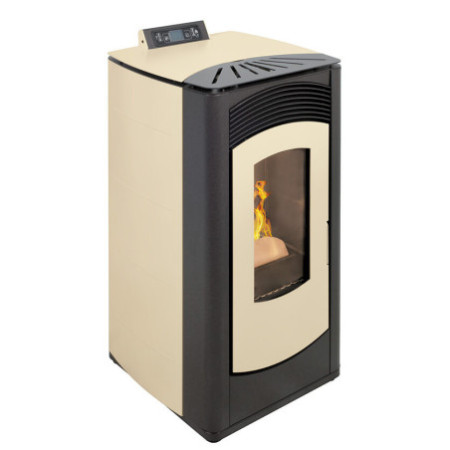 Stufa a pellet Euro Alpi CRISTALLO CANALIZZATA 2 USCITE 11,03 kW Colore Beige