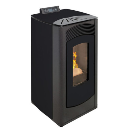 Stufa a pellet Euro Alpi CRISTALLO CANALIZZATA 2 USCITE 11,03 kW Colore Nera