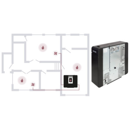Stufa a pellet Euro Alpi MONVISO CANALIZZATA 4 USCITE 7,25 kW Colore Nera