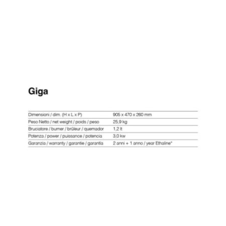 Stufa 3000W a Bioetanolo Ruby Giga Nera