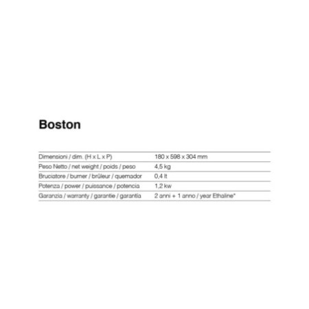 Biocamino da Tavolo Ruby  Modello Boston Nera