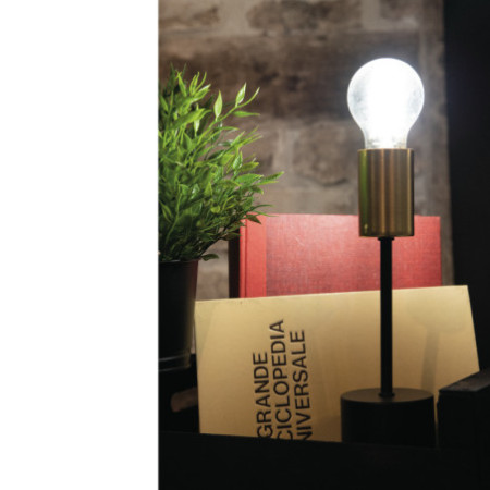 Lampada da Tavolo Lume  NERO ORO 60 W