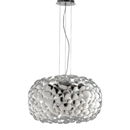Lampadario Sospensione Led Dioniso Moderno Colore Cromo 3 x E 27 max  60W