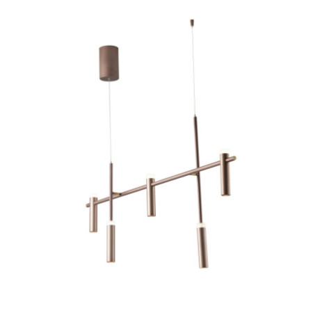 Lampadario Sospensione Led Candle Eclettico Colore Bronzo 5 x 7W