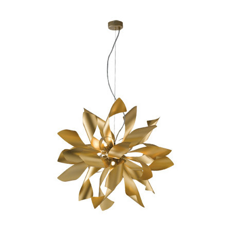 Lampadario Sospensione Led Candle Eclettico Colore Bronzo 5 x 7W