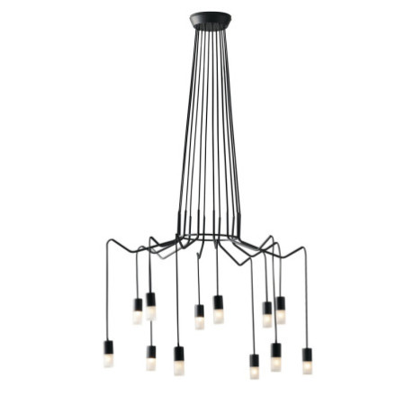Lampadario Sospensione Spider Eclettico Colore Antracite 12 x G 9 max 10W